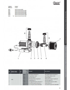 Pompe Aquarius Universal 3000 Oase (pièces détachées)